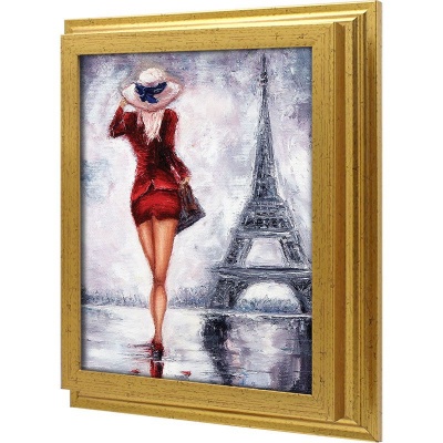  Ключница Девушка в красном у Эйфелевой башни, Золото, 20x25 см фото в интернет-магазине