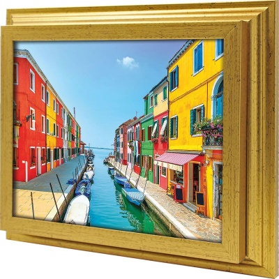  Ключница Венеция. Канал острова Бурано, Золото, 20x25 см фото в интернет-магазине