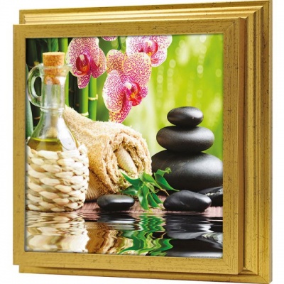  Ключница Базальт и орхидеи, Золото, 30x30 см фото в интернет-магазине