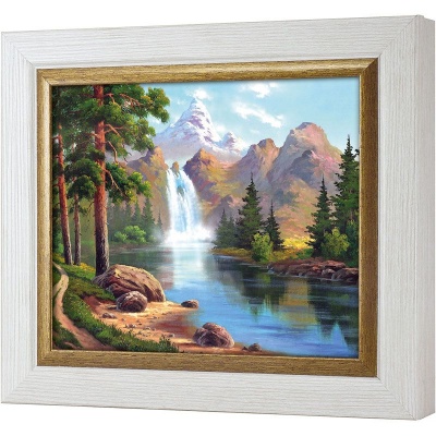  Ключница Пейзаж с водопадом 2, Жемчуг/Золото, 20x25 см фото в интернет-магазине