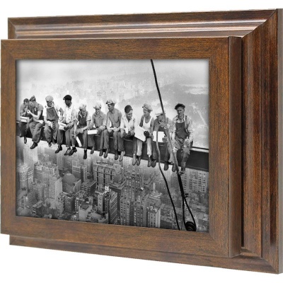  Ключница Обед на высоте, Бронза, 13x18 см фото в интернет-магазине