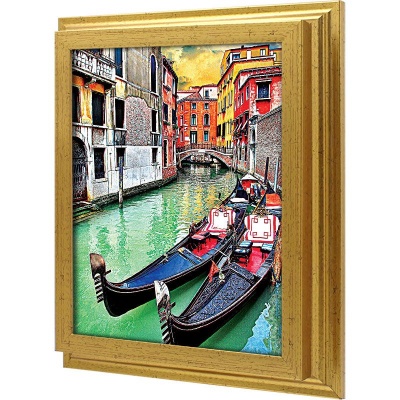  Ключница Гондолы на канале в Венеции, Золото, 20x25 см фото в интернет-магазине