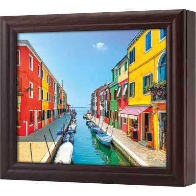  Ключница Венеция. Канал острова Бурано, Обсидиан, 20x25 см фото в интернет-магазине
