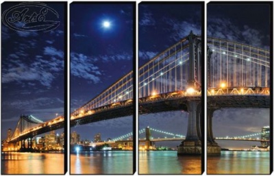  Модульная картина Бруклинский мост ночью I, TZD01 фото в интернет-магазине