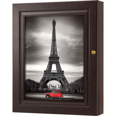  Ключница Эйфелева башня и красный автомобиль, Турмалин, 20x25 см фото в интернет-магазине