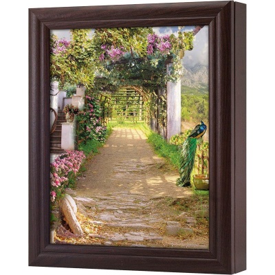  Ключница Павлин в саду, Обсидиан, 20x25 см фото в интернет-магазине