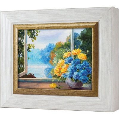  Ключница Солнечный пейзаж с цветами, Жемчуг/Золото, 13x18 см фото в интернет-магазине
