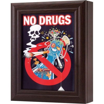  Ключница Нет наркотикам!, Обсидиан, 13x18 см фото в интернет-магазине