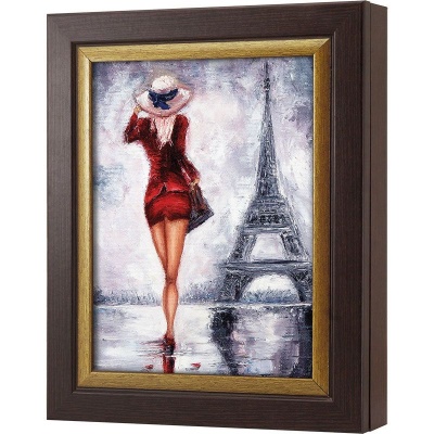  Ключница Девушка в красном у Эйфелевой башни, Турмалин/Золото, 20x25 см фото в интернет-магазине