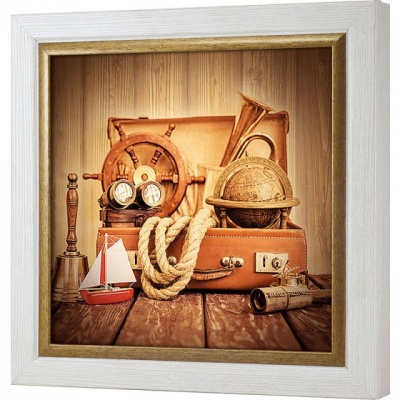  Ключница Морской натюрморт, Жемчуг/Золото, 30x30 см фото в интернет-магазине