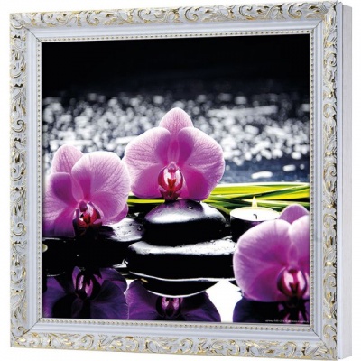  Ключница Базальт и пурпурный фаленопсис, Алмаз, 30x30 см фото в интернет-магазине