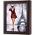  Ключница Девушка в красном у Эйфелевой башни, Обсидиан, 20x25 см фото в интернет-магазине