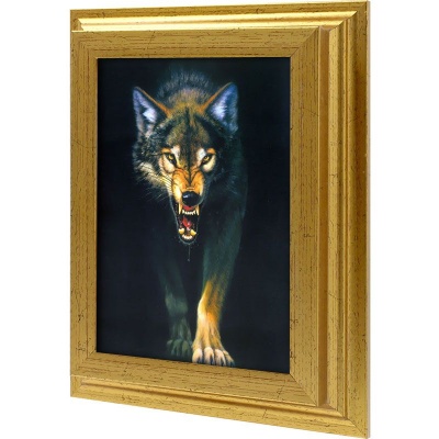  Ключница Волчий рык, Золото, 13x18 см фото в интернет-магазине